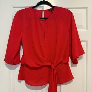 Red  tie blouse